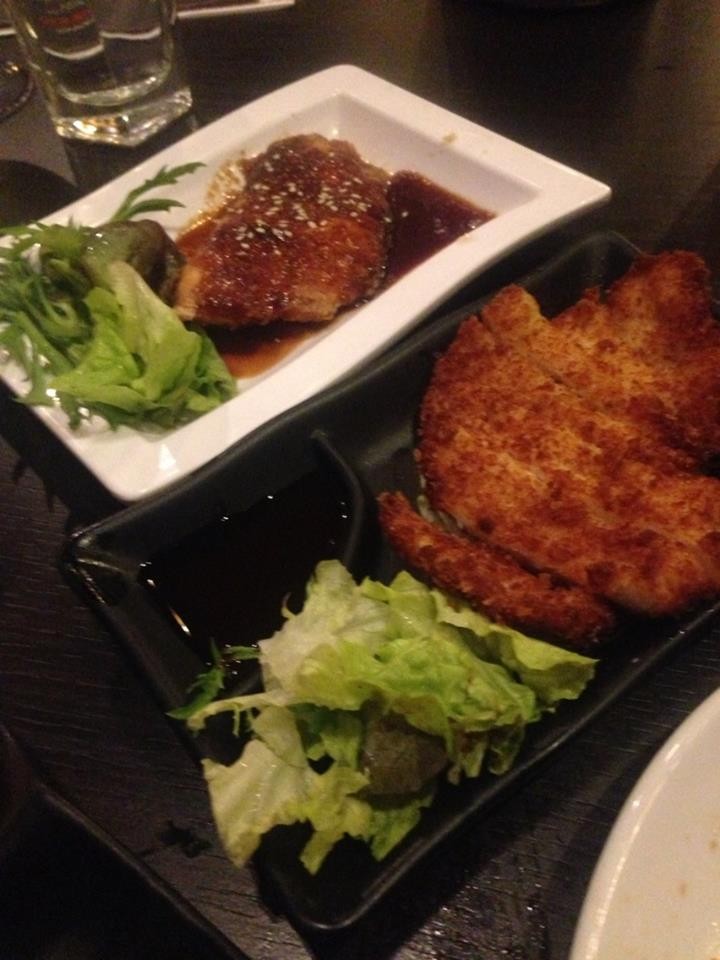 Katsu Chicken and Salmon Teriyaki