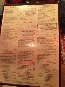 The Menu - it was so big, it was hard to get a decent picture!