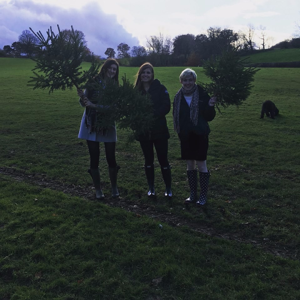 I had friends come to visit me, and we managed to cut down our own christmas trees!