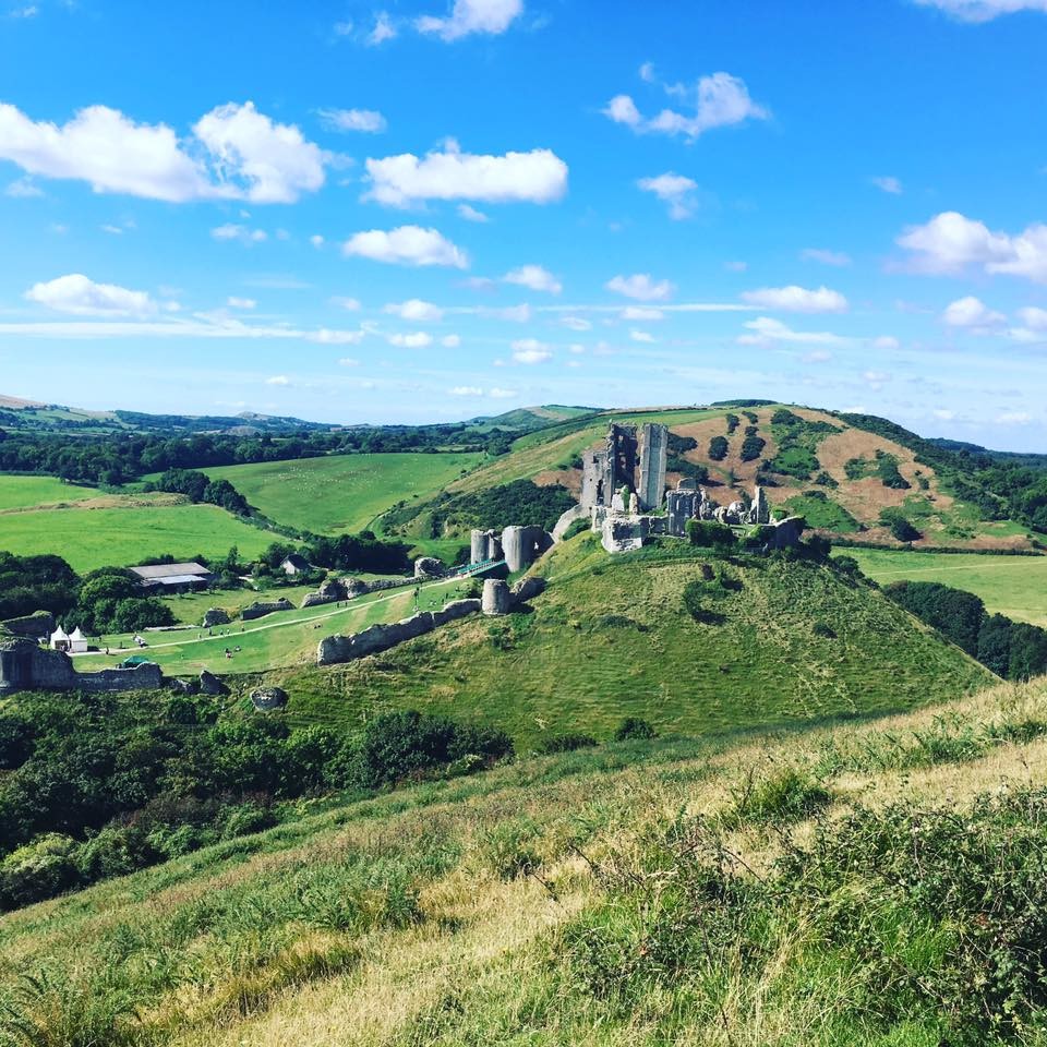 Beautiful view of Corfe Castle