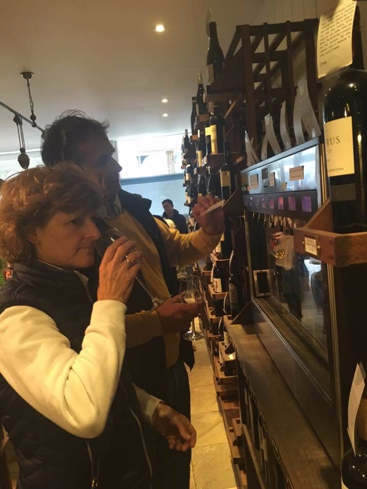 We spent a lot of our time in this amazing wine shop - Wine Therapy during the rainy periods! This one's with my parents - I knew they'd love it as much as I did!