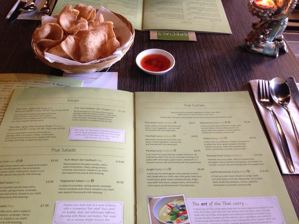 The Menu & Free Prawn Crackers!