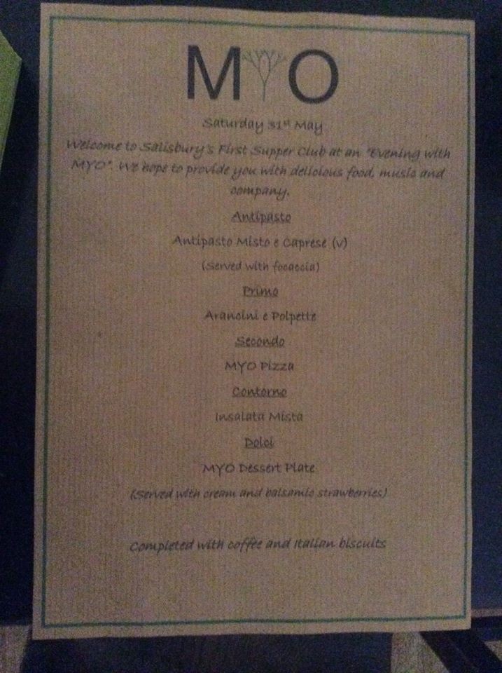 The Menu (apologies about the blur!)